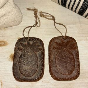 Primitive Rustic Homemade Soap Bars Molded Pineapple Shape Home Bath Decor